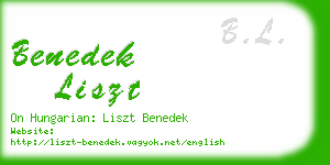 benedek liszt business card